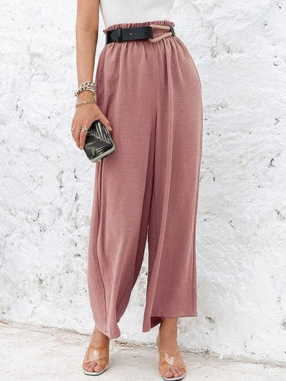 LP | Pantaloni con arricciatura ed elastico a vita alta