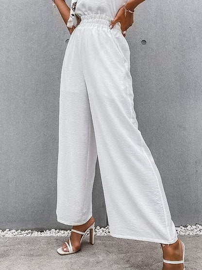 LP | Pantaloni con arricciatura ed elastico a vita alta
