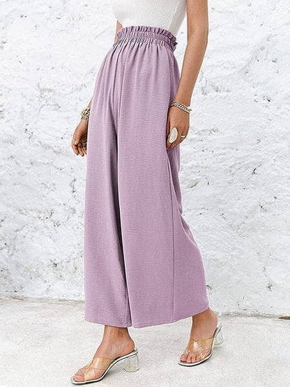 LP | Pantaloni con arricciatura ed elastico a vita alta