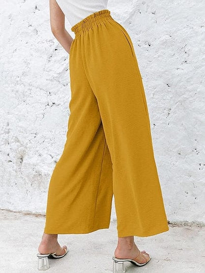 LP | Pantaloni con arricciatura ed elastico a vita alta