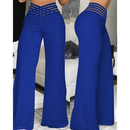 LP | Pantaloni svasati in elastan con vita incrociata