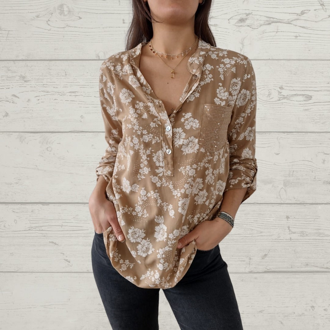 LP | Elegante top floreale a maniche lunghe