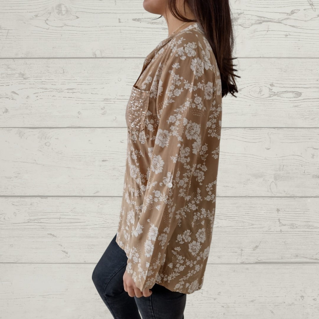 LP | Elegante top floreale a maniche lunghe