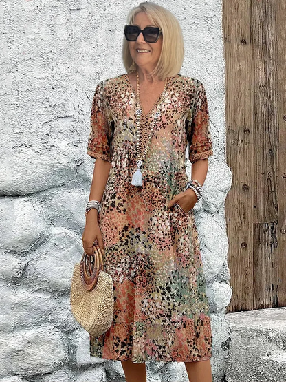 LP | Vestito midi - Cotone, Floreale, Abbigliamento donna elegante