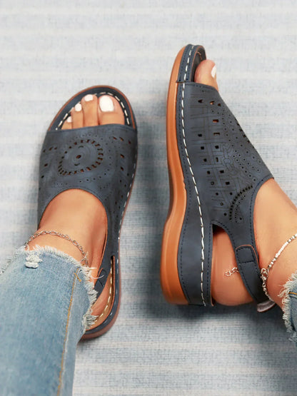 LP | Modello etnico punzonato con velcro cavo Sandalo retrò