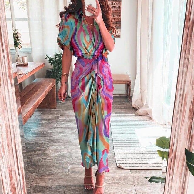 LP | Abito con stampa boho multicolore