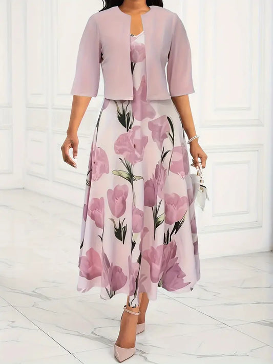 LP | Maxi abito floreale con scollo a V e maglione da donna