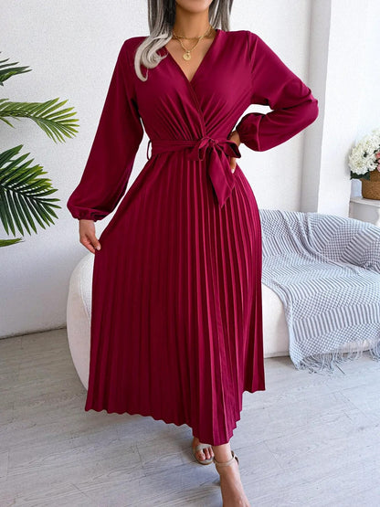LP | Abito lungo in chiffon a pieghe