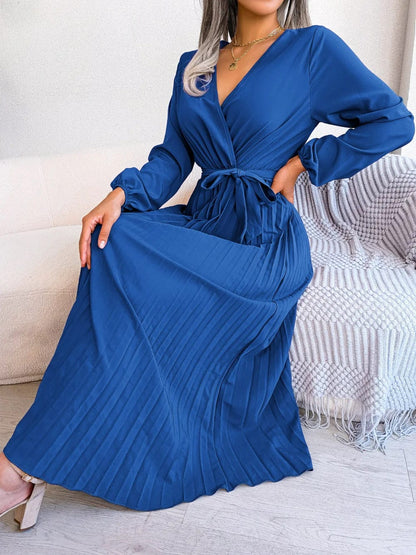 LP | Abito lungo in chiffon a pieghe