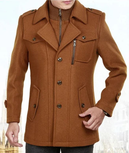 LP | Cappotto in lana a doppio collo per l'autunno e l'inverno