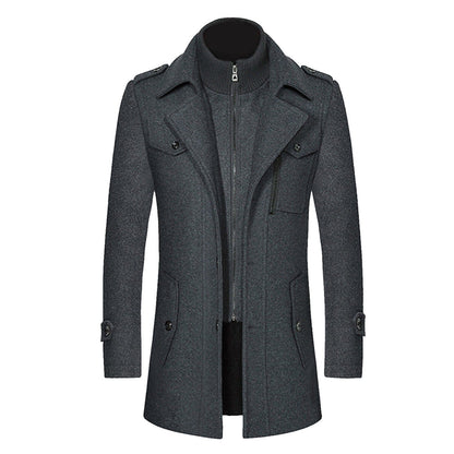 LP | Cappotto in lana a doppio collo per l'autunno e l'inverno