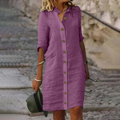 LP | Abito a camicia con risvolto e bottone