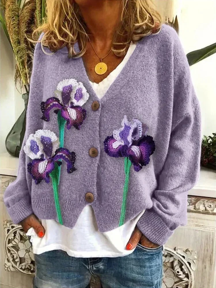 LP | Cardigan stampato con chiusura a bottoni