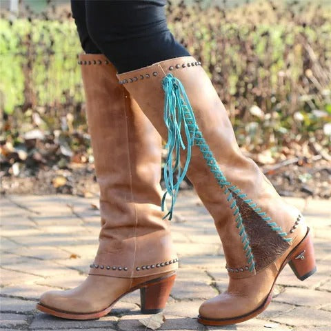 LP | Stivali boho western al ginocchio