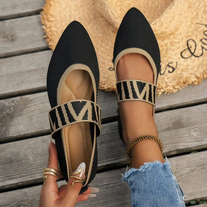 LP | Eleganti ballerine affusolate con cinturino a scacchiera