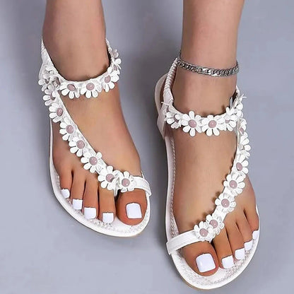 LP | Sandali piatti con fiori estivi