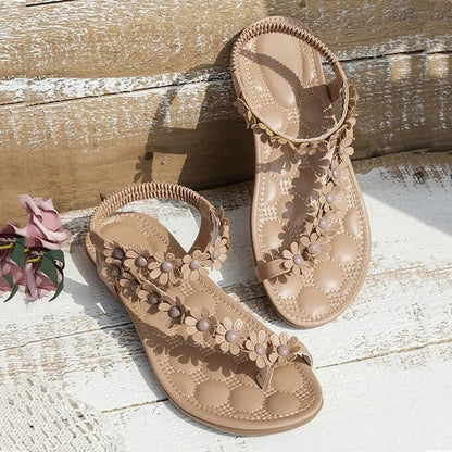 LP | Sandali piatti con fiori estivi