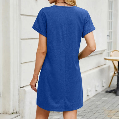 LP | Elegante mini abito estivo a pieghe con scollatura a V