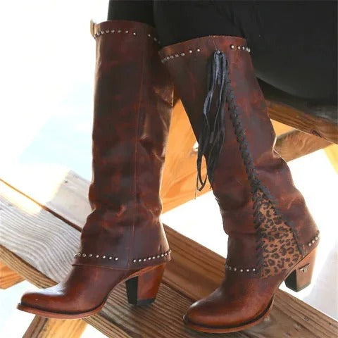 LP | Stivali boho western al ginocchio