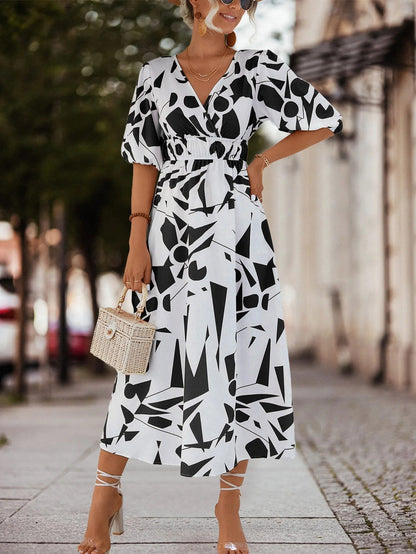 LP | Maxi abito con scollo a V floreale