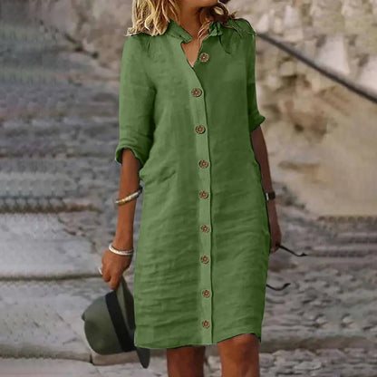 LP | Abito a camicia con risvolto e bottone