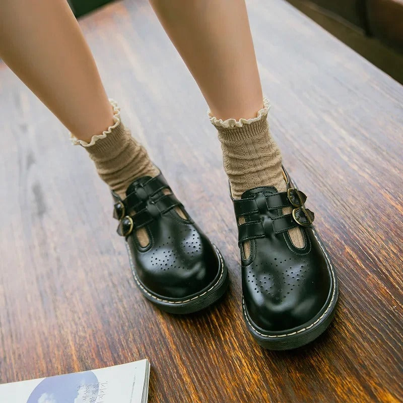 LP | Scarpe Oxford piatte in stile britannico