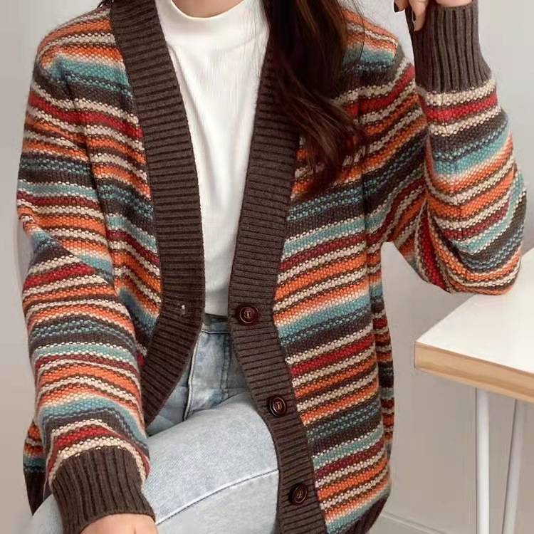 LP | Maglia a righe con scollo a V