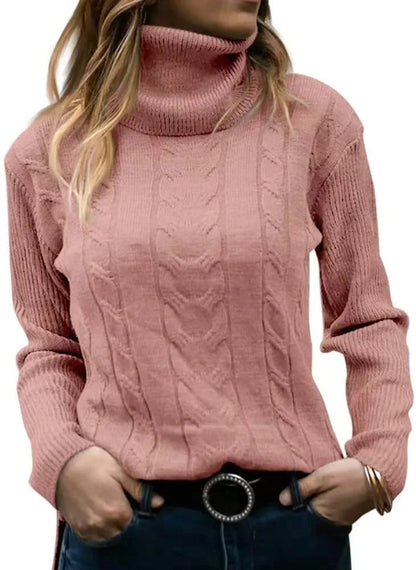 LP | Elegante maglione a collo alto in maglia a cavi
