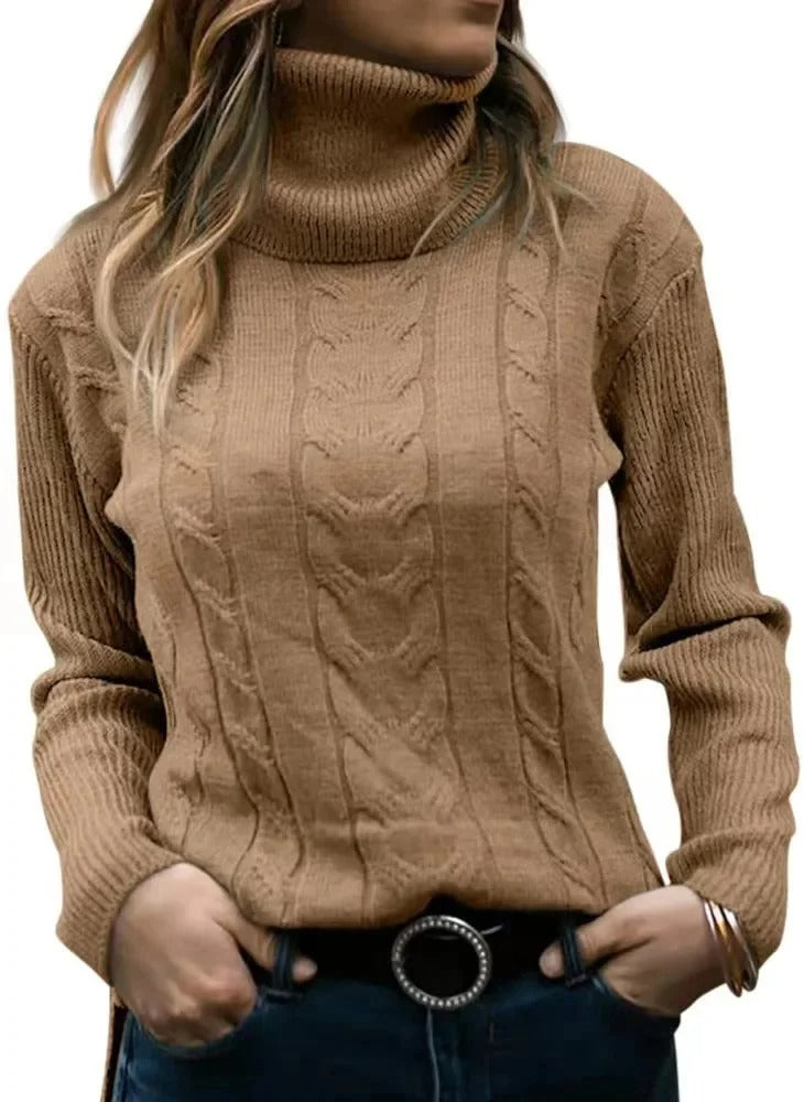 LP | Elegante maglione a collo alto in maglia a cavi