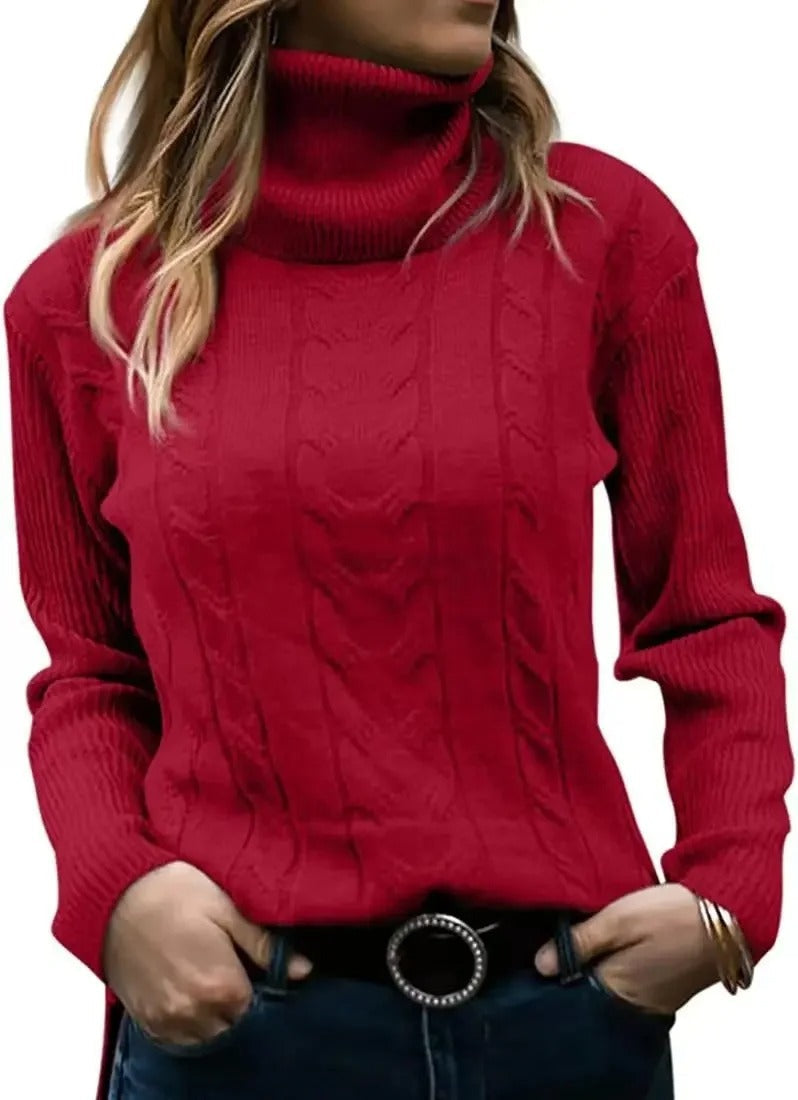 LP | Elegante maglione a collo alto in maglia a cavi